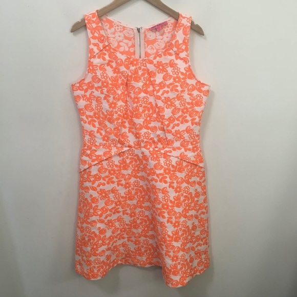 NWT Betsey Johnson Orange Floral Dress A Line 14 - Picture 2 of 6